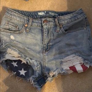 High rise American flag shorts